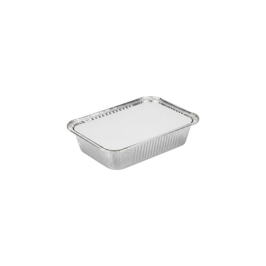Aluminum Foil Takeaway Container Disposable Tubs 4133P with Poly PVC Lid Card Lid 1pc