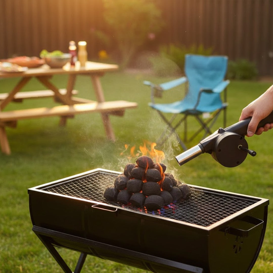 BBQ Hand Crank Fire Air Blower