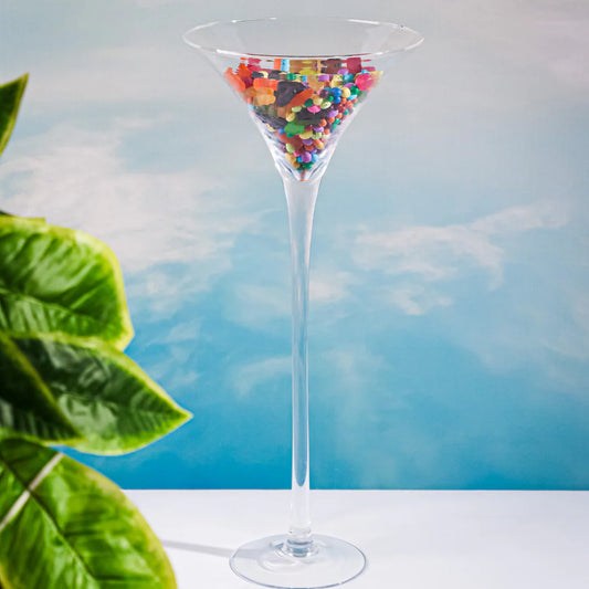 Glass Clear Long Vase 70cm