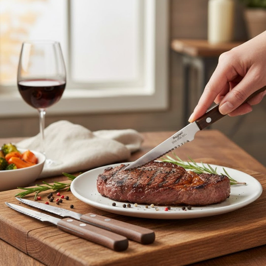 4pcs Regent Kitchen Steak Knives With Wooden Handle