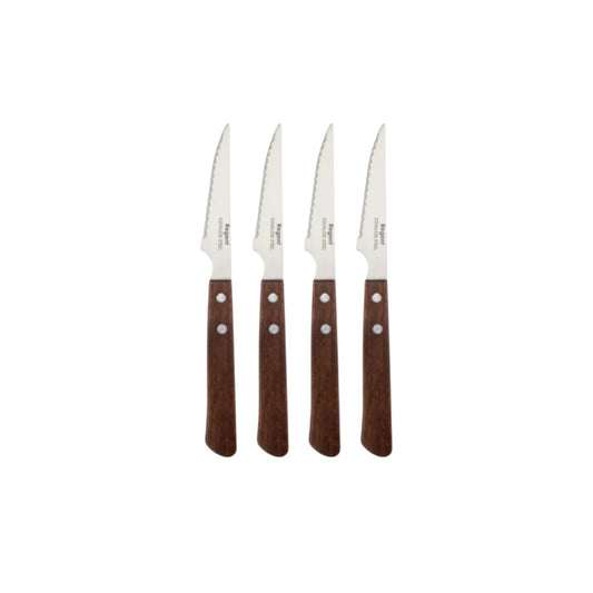 4pcs Regent Kitchen Steak Knives With Wooden Handle