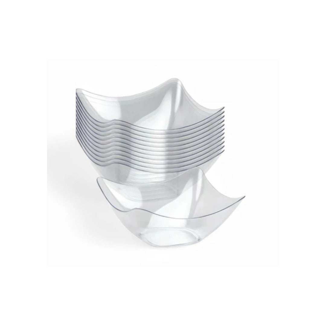 79ml Acrylic Flutter Mini Dessert Cups 7.6x7.6x3.6cm 10pack