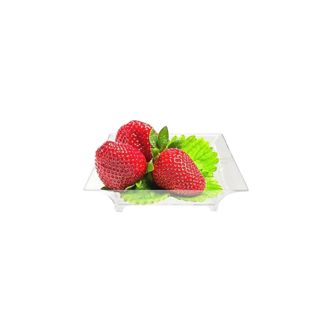 Acrylic Square Flat Mini Dessert Cups 6.1×4.5x1.6cm 10pack