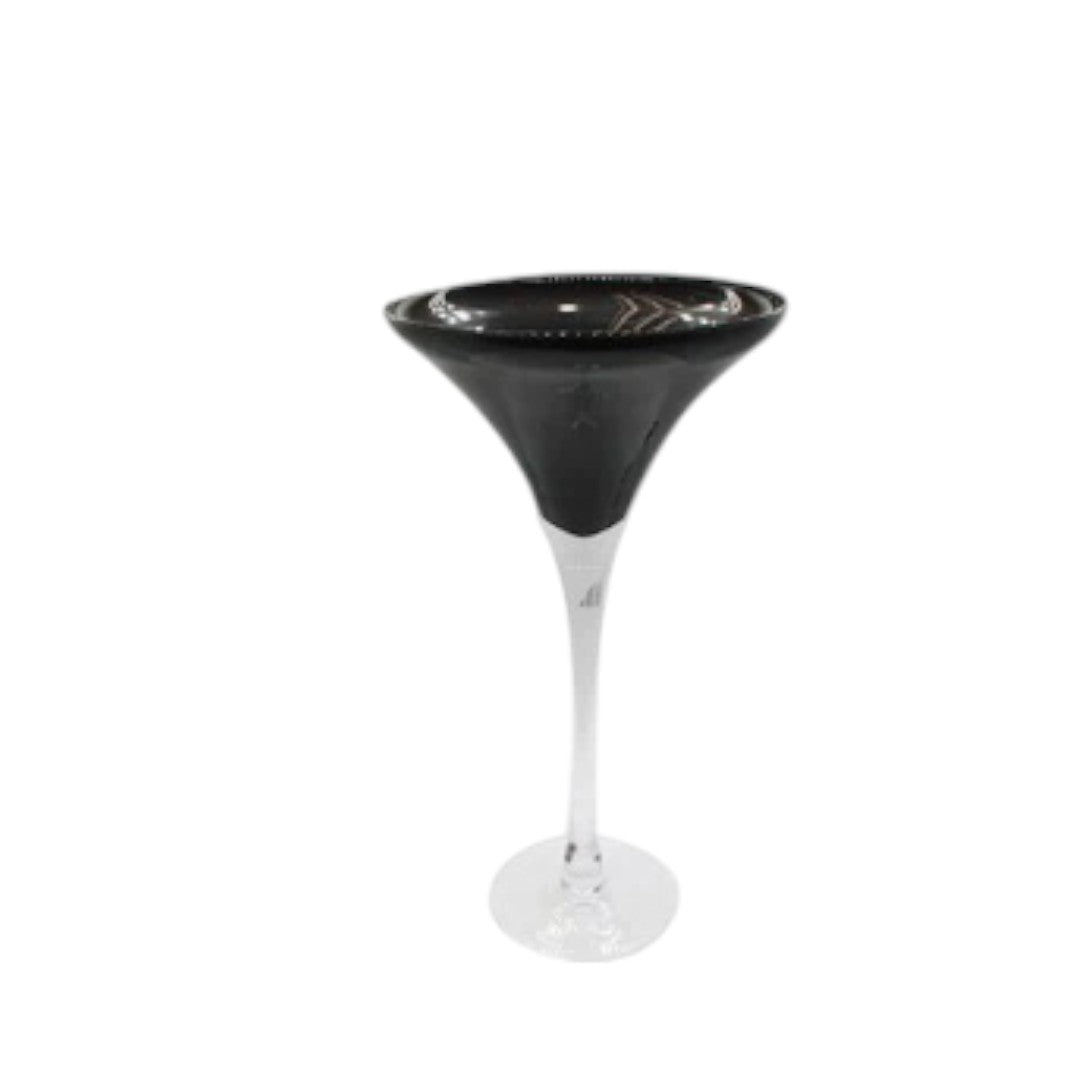 Glass Martini Flower Vase Black 50cm