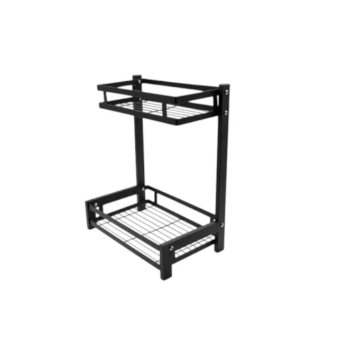 Black Kitchen Counter Storage Rack - Multi-Purpose, 320x195x400mm