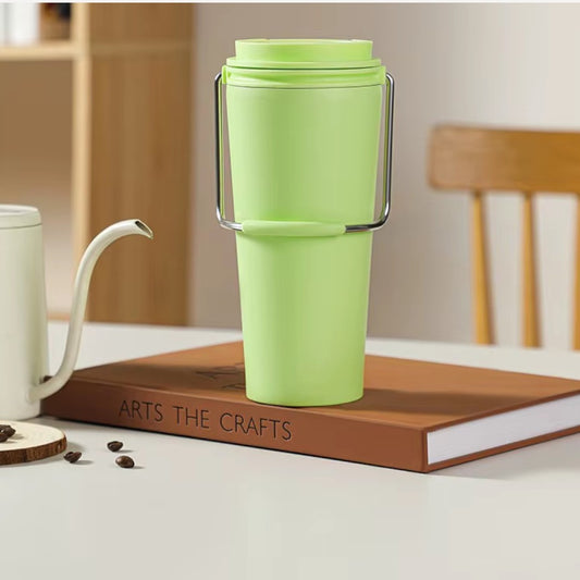 600ml Coffee Mug Double Wall Stainless Steel Travel Mug with Handle and Lid