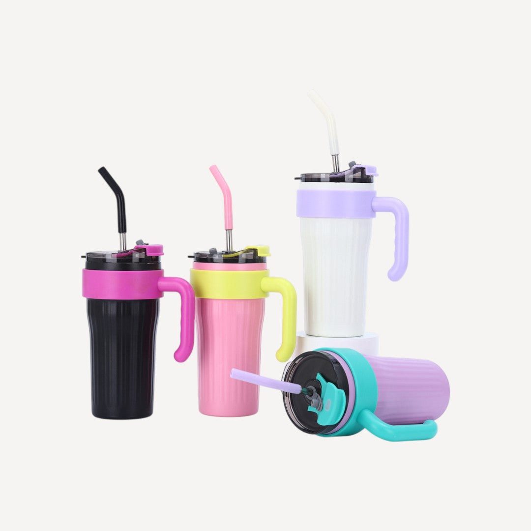Double Wall Stainless Steel Water Tumbler with Handle