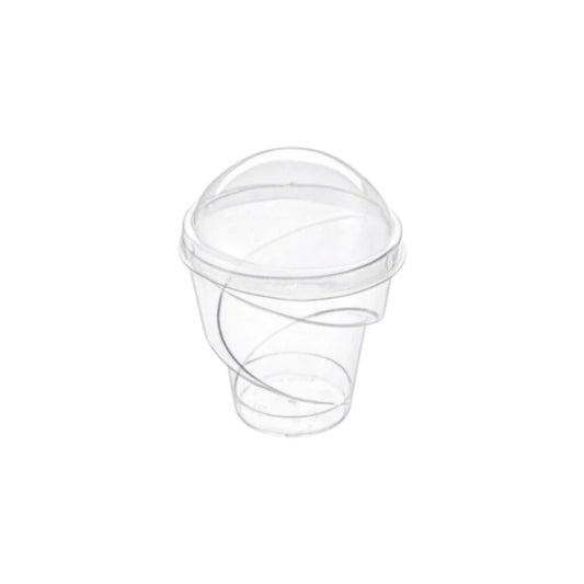 Acrylic Mini Dessert Cups 150ml with Lid 25pack
