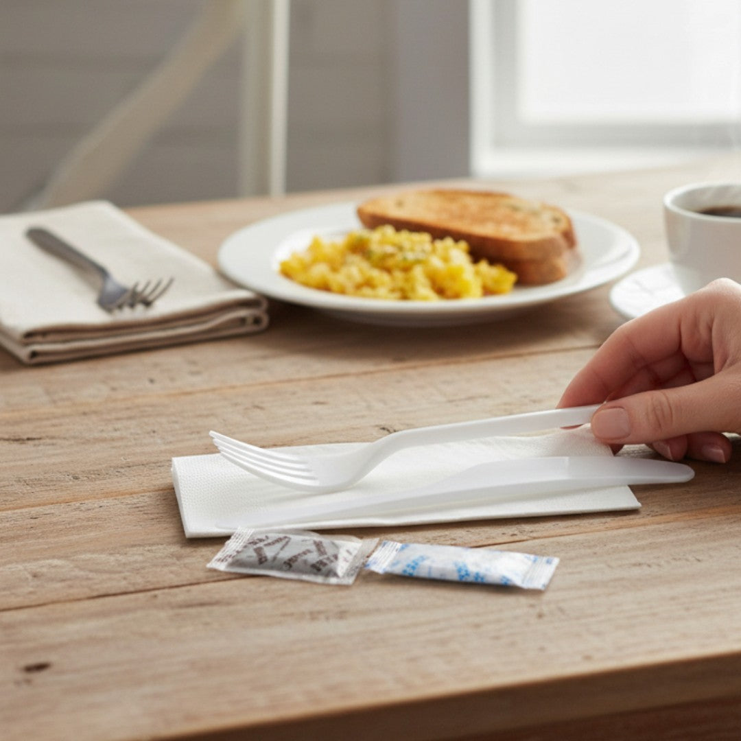 Disposable White Cutlery Set