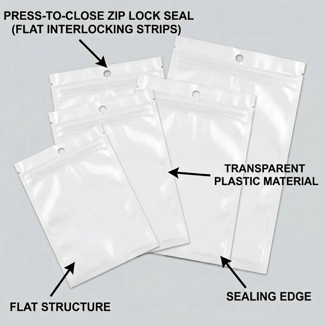 Plastic Resealable Stand-Up Zipper Pouches 100s