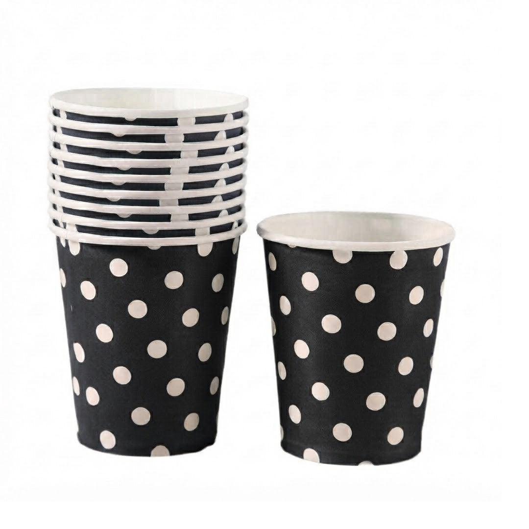 Disposable Party Paper Cups Polka Dots 250ml 10pcs