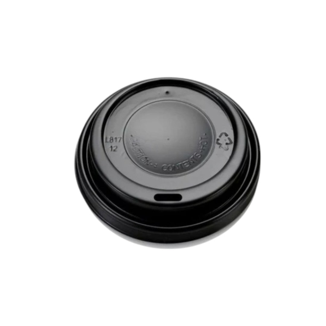 250ml Disposable Coffee Cups Single Wall White and Black Sip Lid 5Pack