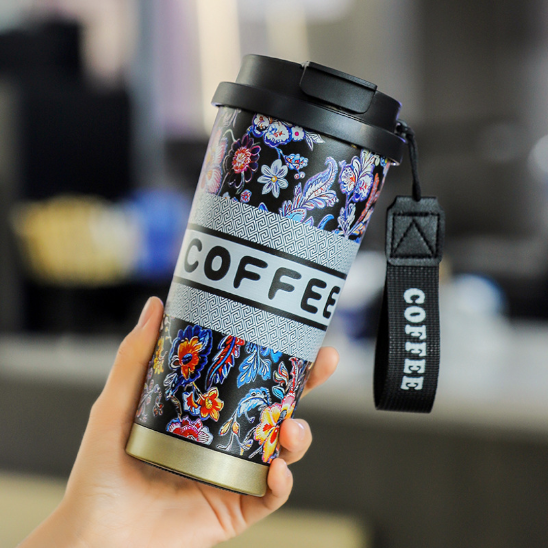 500ml Stainless Steel Vacuum Tumbler with lid Handle