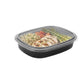 Disposable Meal Tray with Black Base and Clear Lid – 5Pack