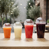 Disposable Clear Plastic with Dome Lid & Drinking Hole 10Pack