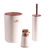 Bathroom Set White With Rose Gold 3pcs Set