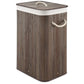 Bamboo Brown Laundry Bin With Lid 72Ltr