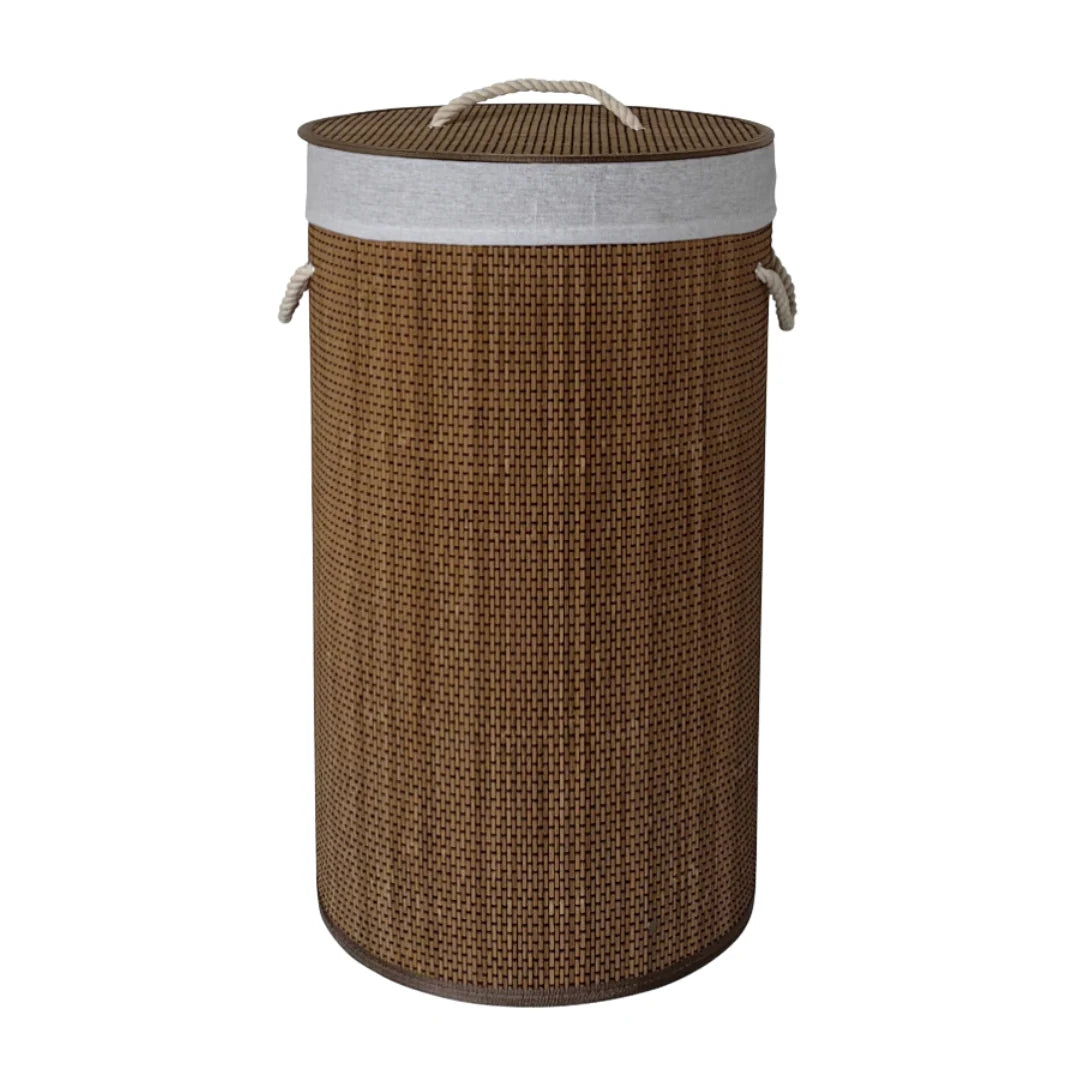 Bamboo Natural Laundry Bin With Lid 55Ltr