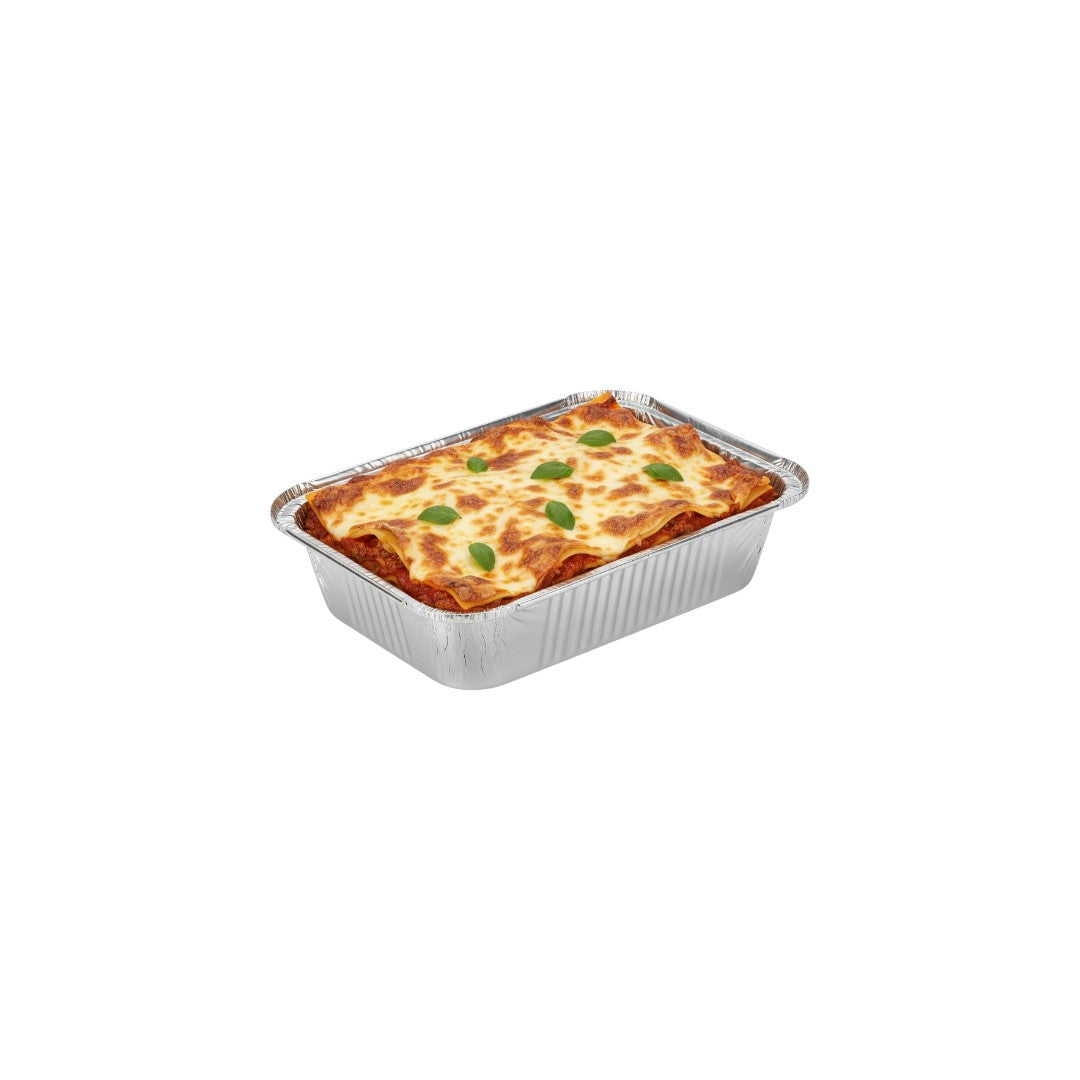 Aluminum Foil Takeaway Container Disposable Tubs 4133P with Poly PVC Lid Card Lid 1pc