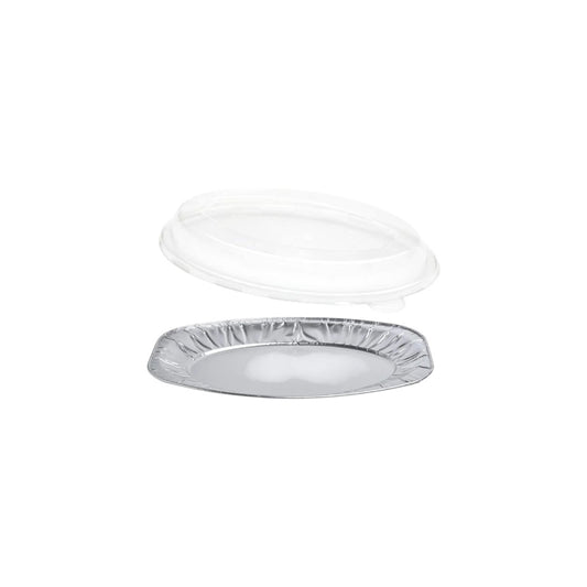 Aluminium Oval Catering Serving Tray with Dome 385x260x21mm