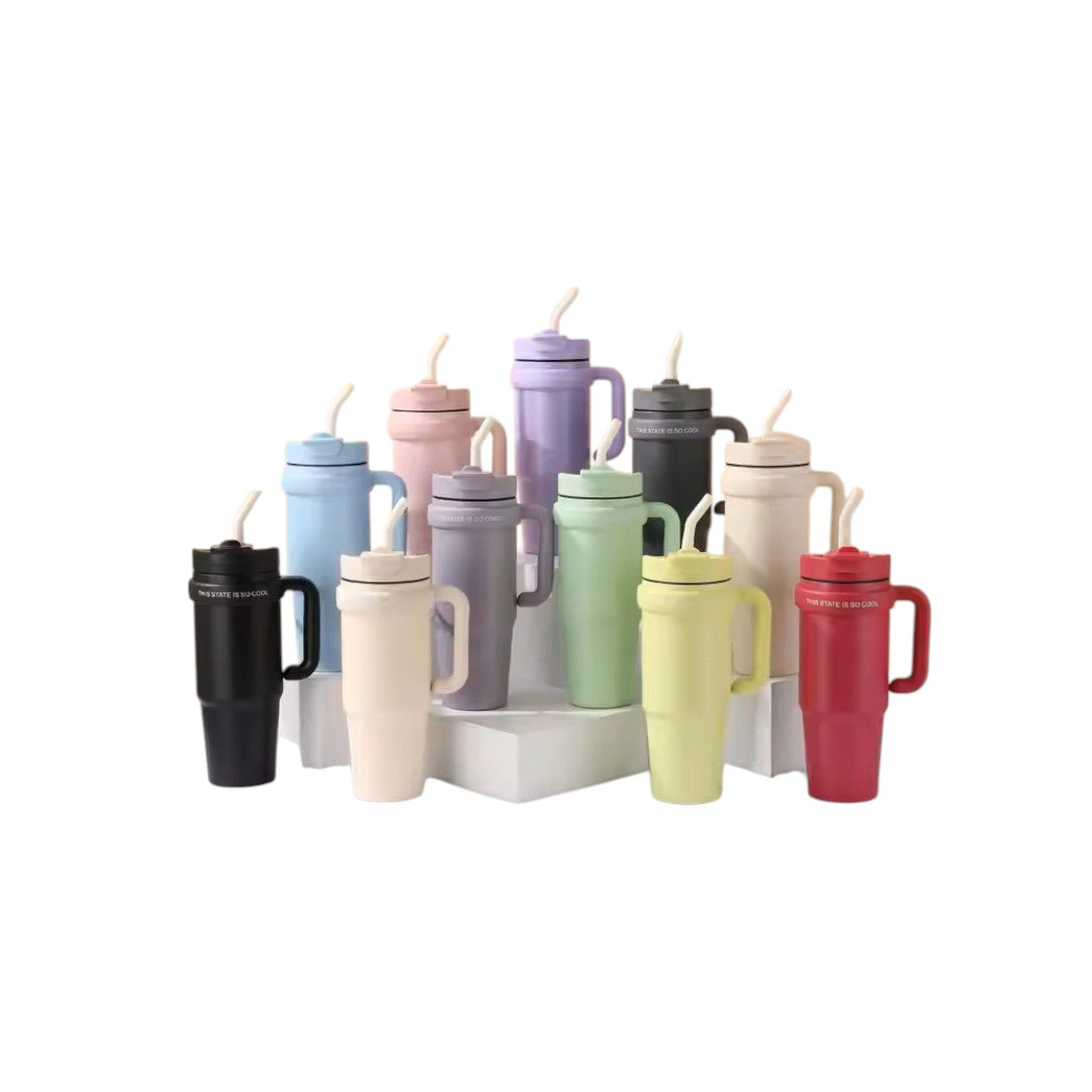 Double Wall Stainless Steel Travel Mug Leakproof with Handle