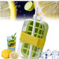 Reusable Ice Cube Tray Storage Box and Water Bottle Maker with Strap-on Straw