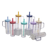 Reusable Plastic Water Tumbler Straw Handle