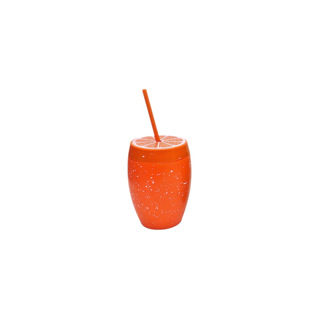 600ml Kids Fruit Shaped BPA Free Plastic Straw Cup Tumbler