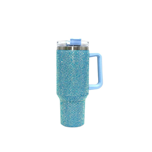 1200ml Stainless Steel Tumbler Rhinestone Glitter  Style Tumbler With Lid and Straw