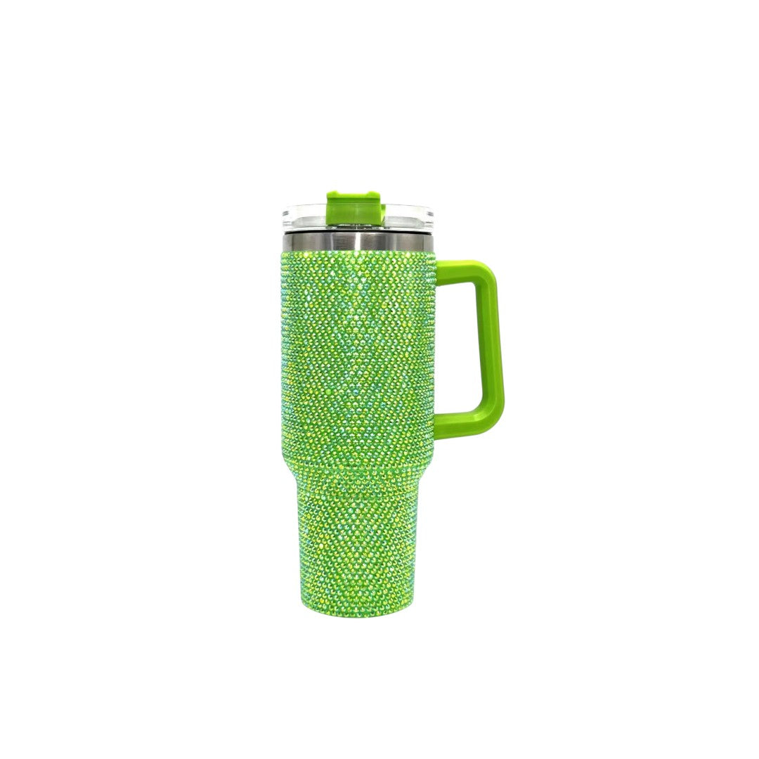 1200ml Stainless Steel Tumbler Rhinestone Glitter  Style Tumbler With Lid and Straw