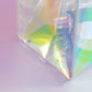 PVC Gift Tote Glossy Bag with Square Handle Iridescent 17x19cm