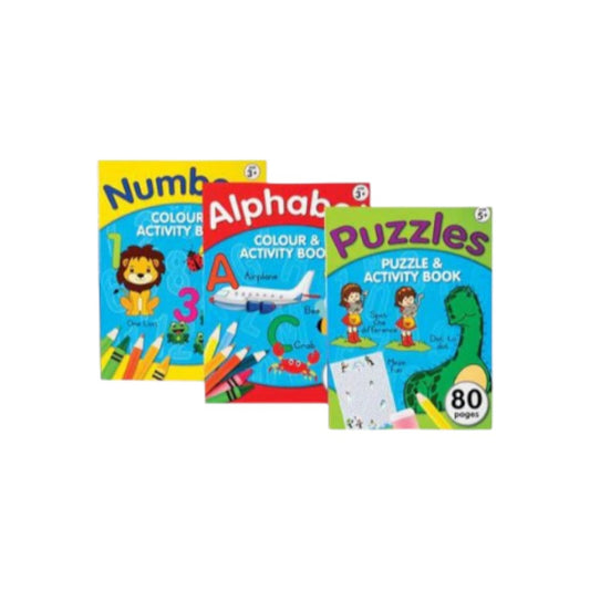 Puzzles Educational Workbook 80pg Numbers- Alphabets