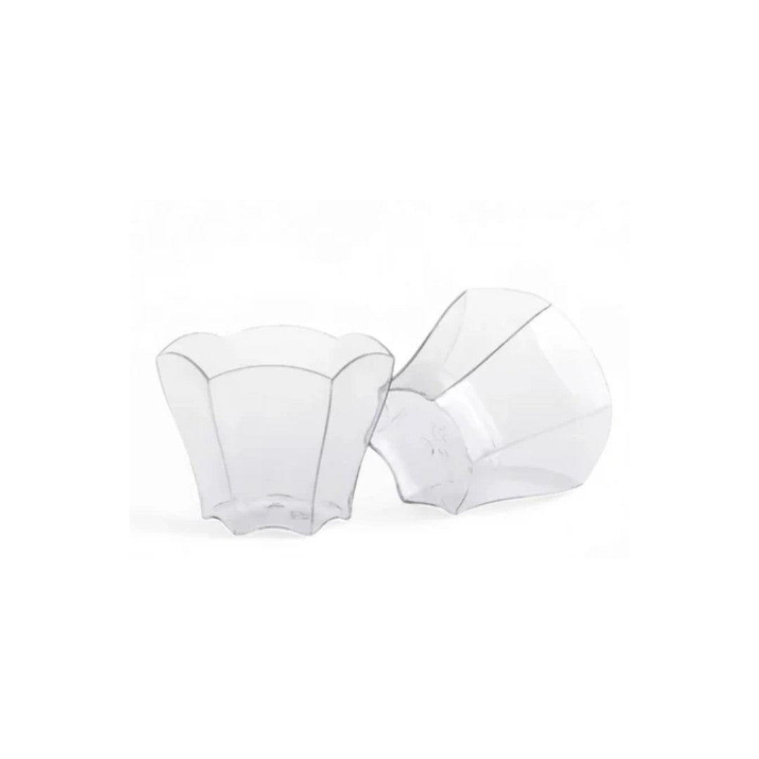 60ml Acrylic Flower-Shaped Mini Dessert Cups 7x4.2x4.4cm 10pack