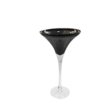 Glass Martini Flower Vase Black 50cm