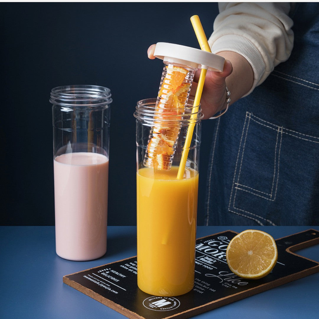 Plastic Eco Friendly and BPA Free Water Bottle  with Straw 900ml