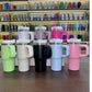 410ml Stainless Steel Mini Colored Tumblers with Handle and Straw