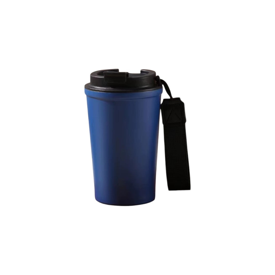 450ml Stainless Steel Insulated Mug Portable Rope Reusable With Seal Lid