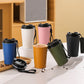450ml Stainless Steel Insulated Mug Portable Rope Reusable With Seal Lid