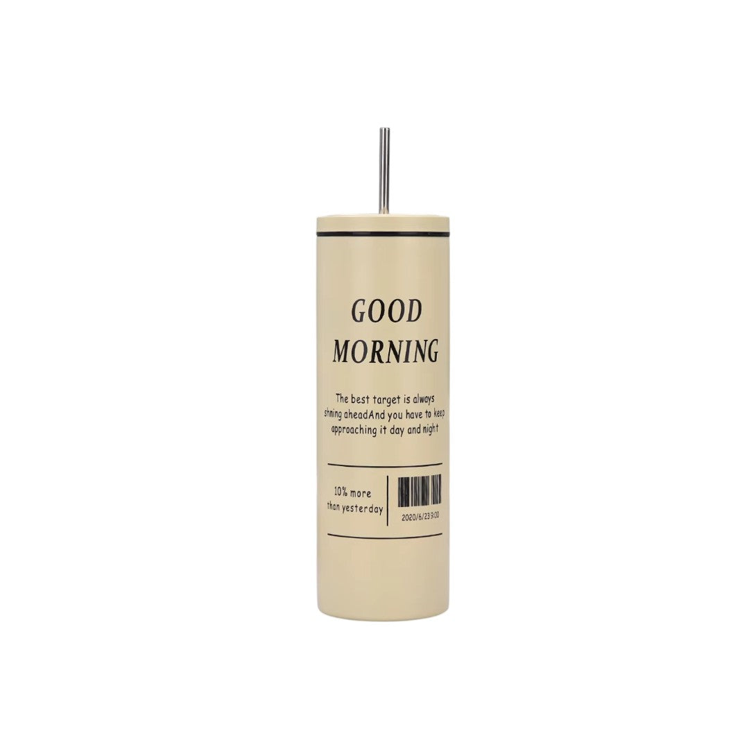 Stainless Steel Vacuum Thermos with Straw