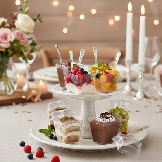 20pack Acrylic Mini Dessert Cup with Lid 350ml