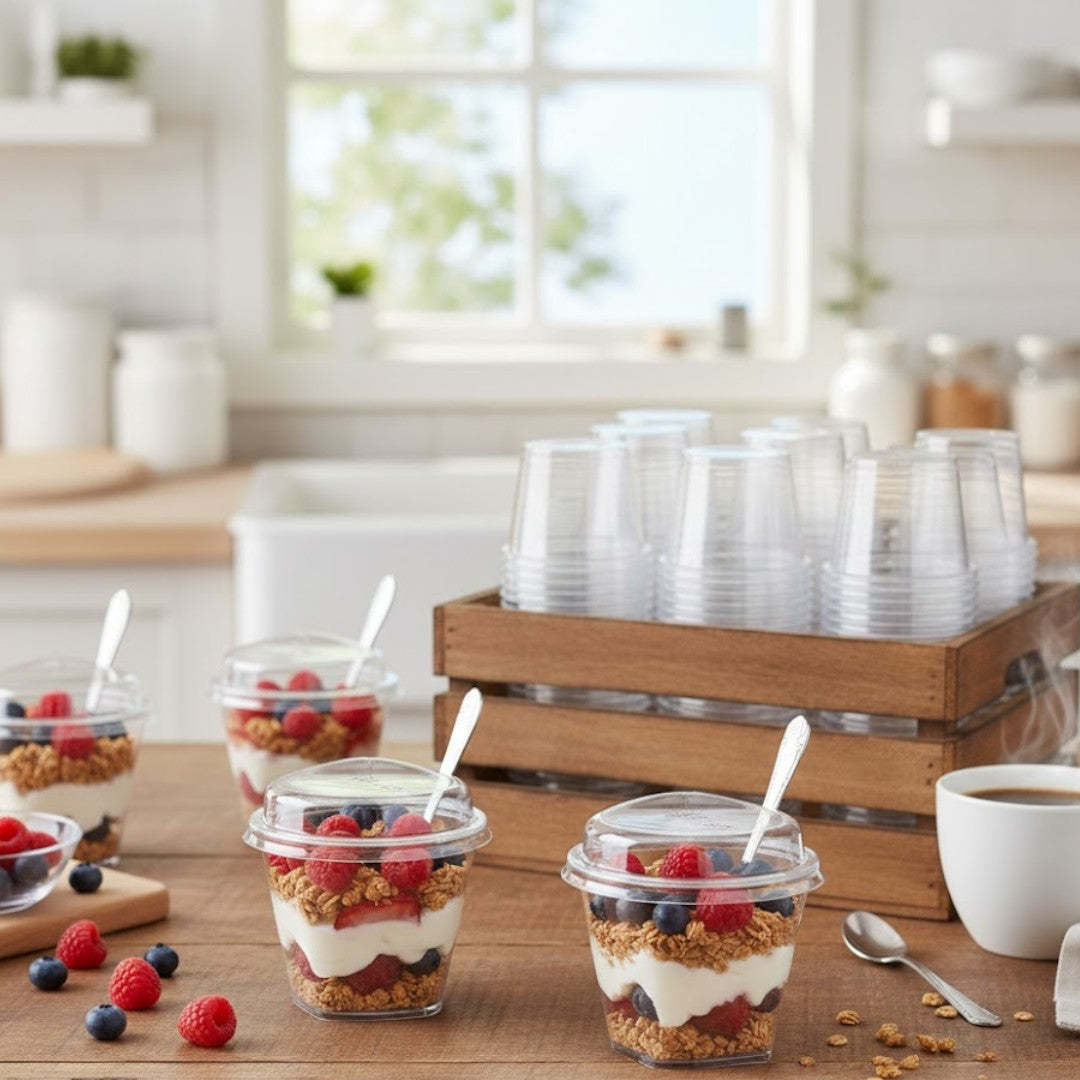 Acrylic Mini Dessert Cup with Lid 25pack