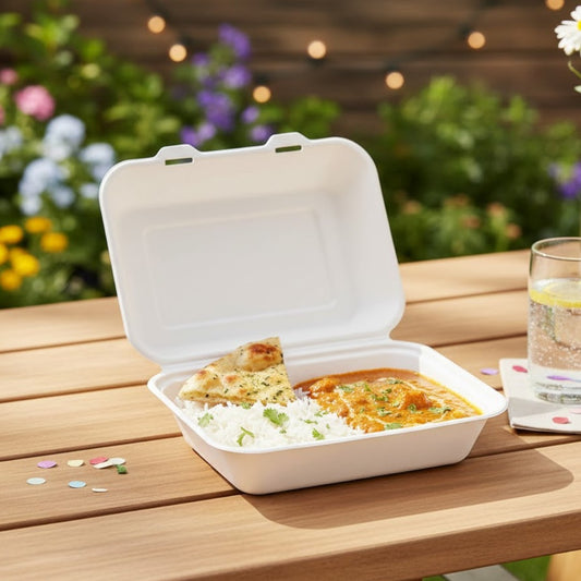 Biodegradable Single Compartment Clamshell 23x15cm