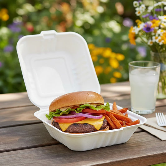 Biodegradable Large Gourmet Hamburger Box 15x15cm 1pc
