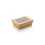Kraft Paper Salad Box no.4 with Window Lid 5pack
