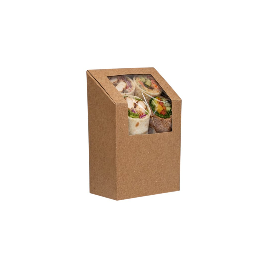 Kraft Half Wrap Box With PLA Window 50pack
