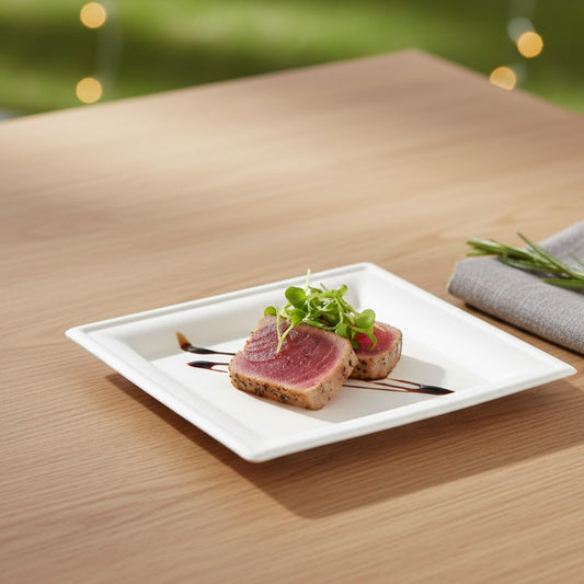 Biodegradable 16cm Square Plate
