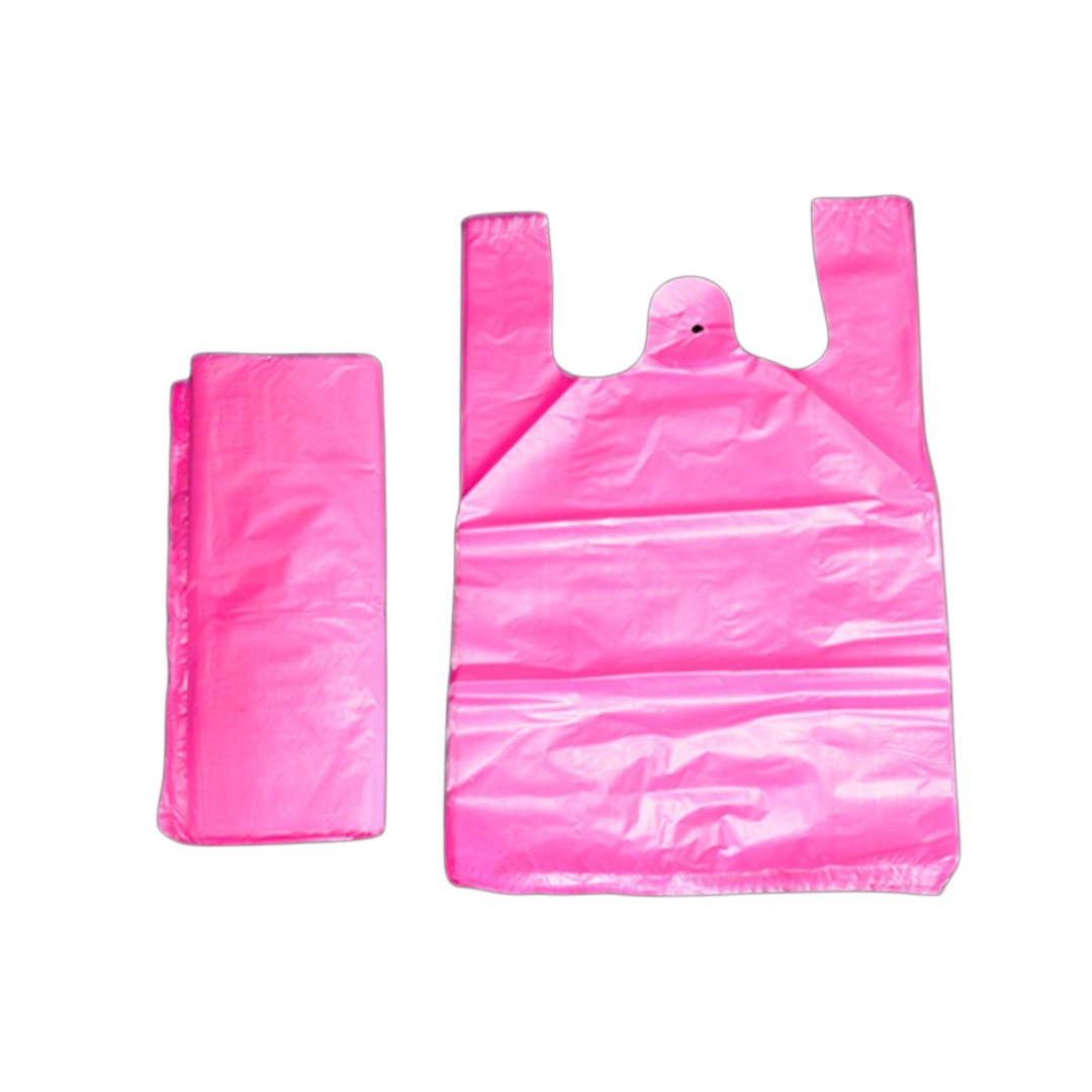 Reusable Pink Plastic Bags 100s