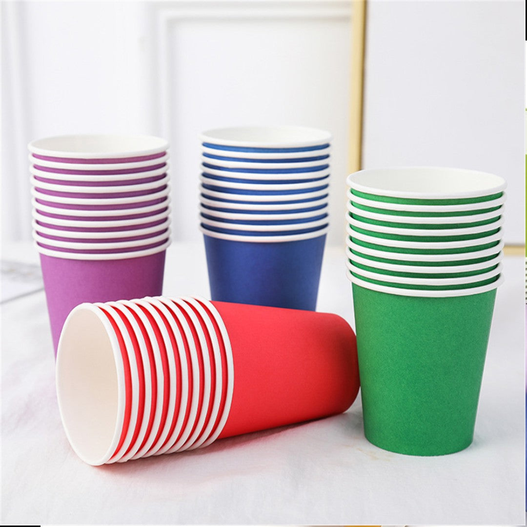 Disposable Party Paper Cups Plain 250ml 10pcs