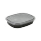 Disposable Meal Tray with Black Base and Clear Lid – 5Pack