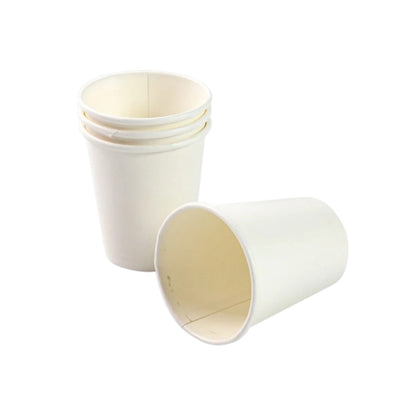 250ml Disposable Coffee Cups Single Wall White and Black Sip Lid 5Pack
